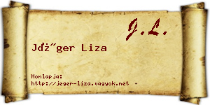 Jéger Liza névjegykártya