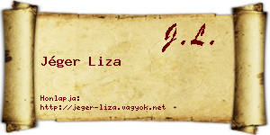 Jéger Liza névjegykártya