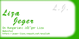 liza jeger business card